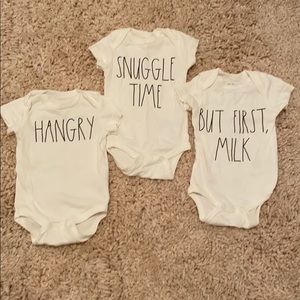 Set of 3 Rae Dunn Onesies 0-3 Months